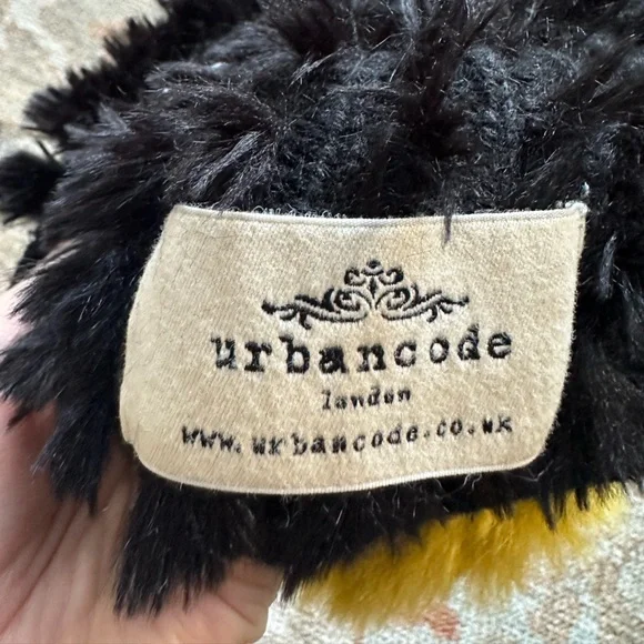 Urban code London Black and Yellow Pom-Pom Kids Hat - Picture 2 of 3